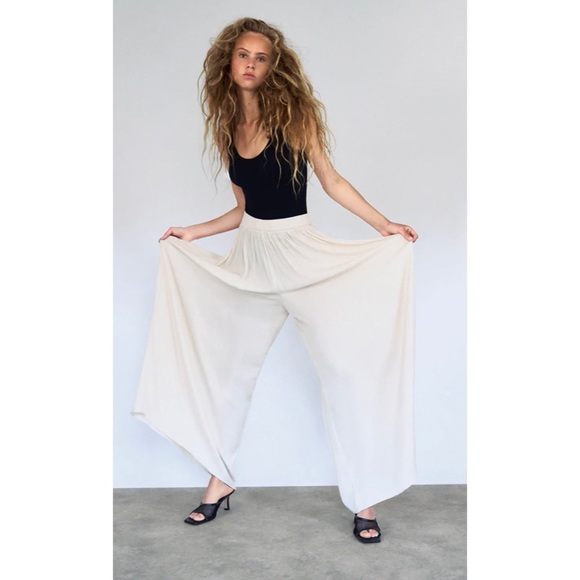 flowing wide leg trousers zara